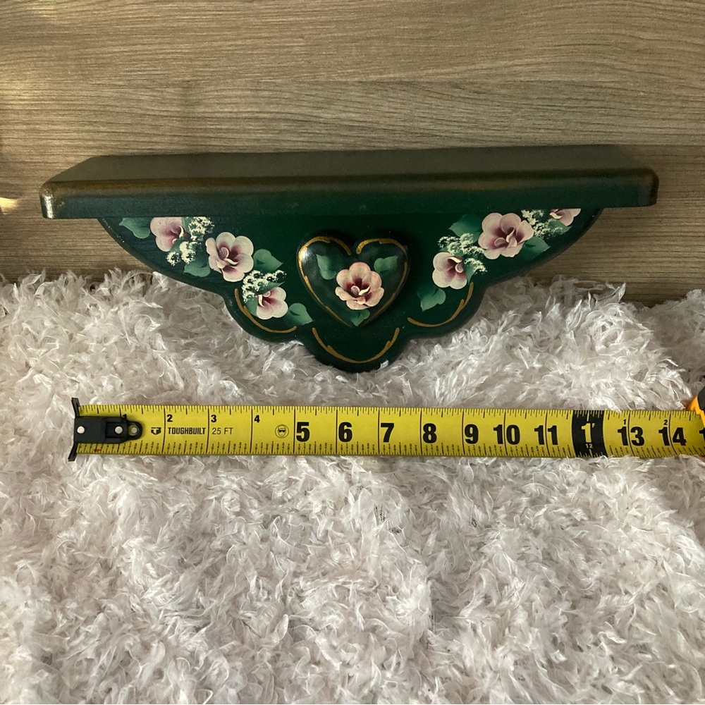 Vintage Tole Painted Wooden Shelf - Picture 2 of 3